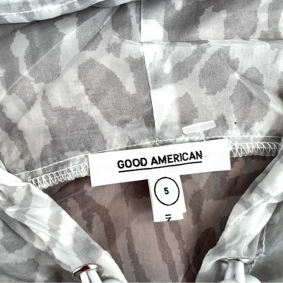 Good American Icy Leopard Print Windbreaker Layering Spring Jacket Size 2XL - Picture 7 of 16